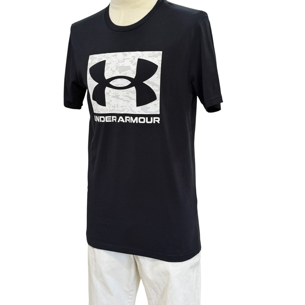 Under Armour Graphic Logo Tee Black Athleisure Streetwear Gym Y2K Sport SZ S - Picture 6 of 7